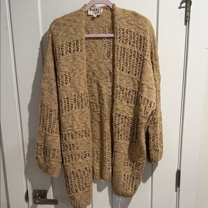 BUCKETLIST Women's Textured Knit Brown Cardigan